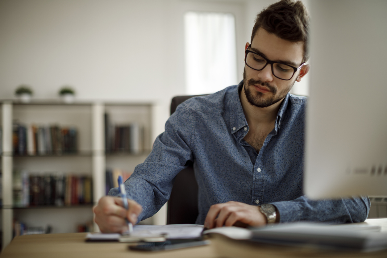 Young man working